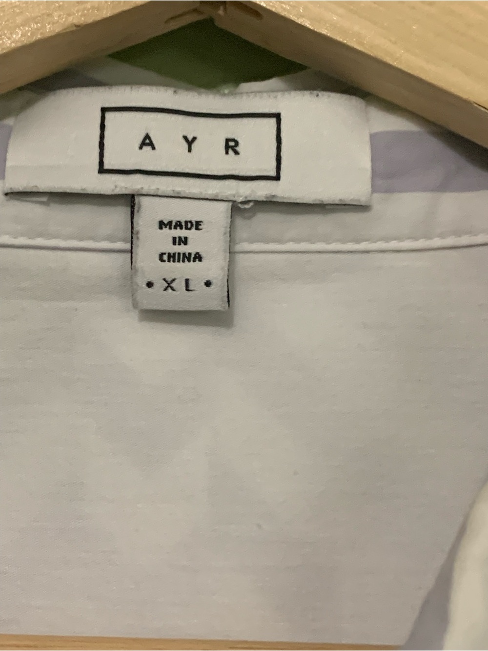 AYR The Deep End classic button down in lavender stripe - Picture 6 of 12